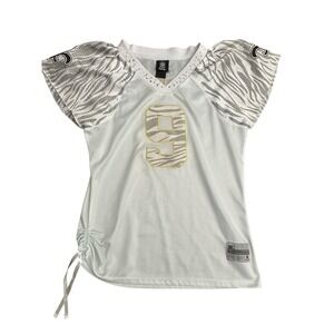 Drew Brees Saints Reebok Jersey Women's NFL Excellent Animal Print Small #G9-1